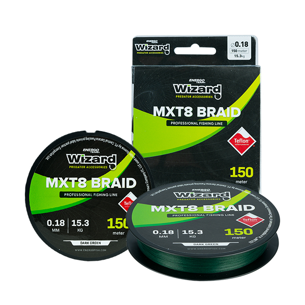 HILO TRENZADO WIZARD MXT8 VERDE OSCURO 150M