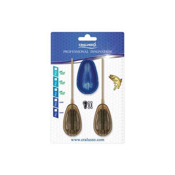 SET MOLDE Y 2 CEBADORES CRALUSSO ROCKET METHOD FLAT FEEDER SET