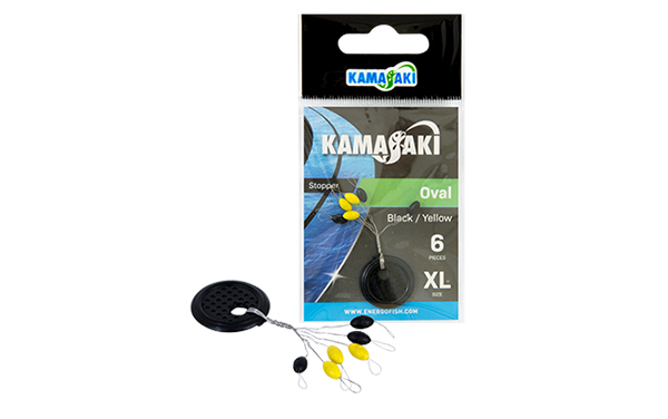 KAMASAKI CLASSIC STOPPER OVAL NEGRO/AMARILLO - Imagen 2