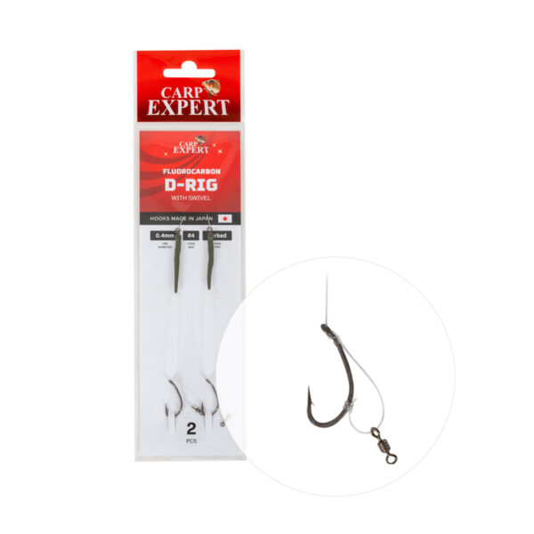 APAREJO CARP EXPERT FLOUROCARBONO D-RIG  CON CLIP