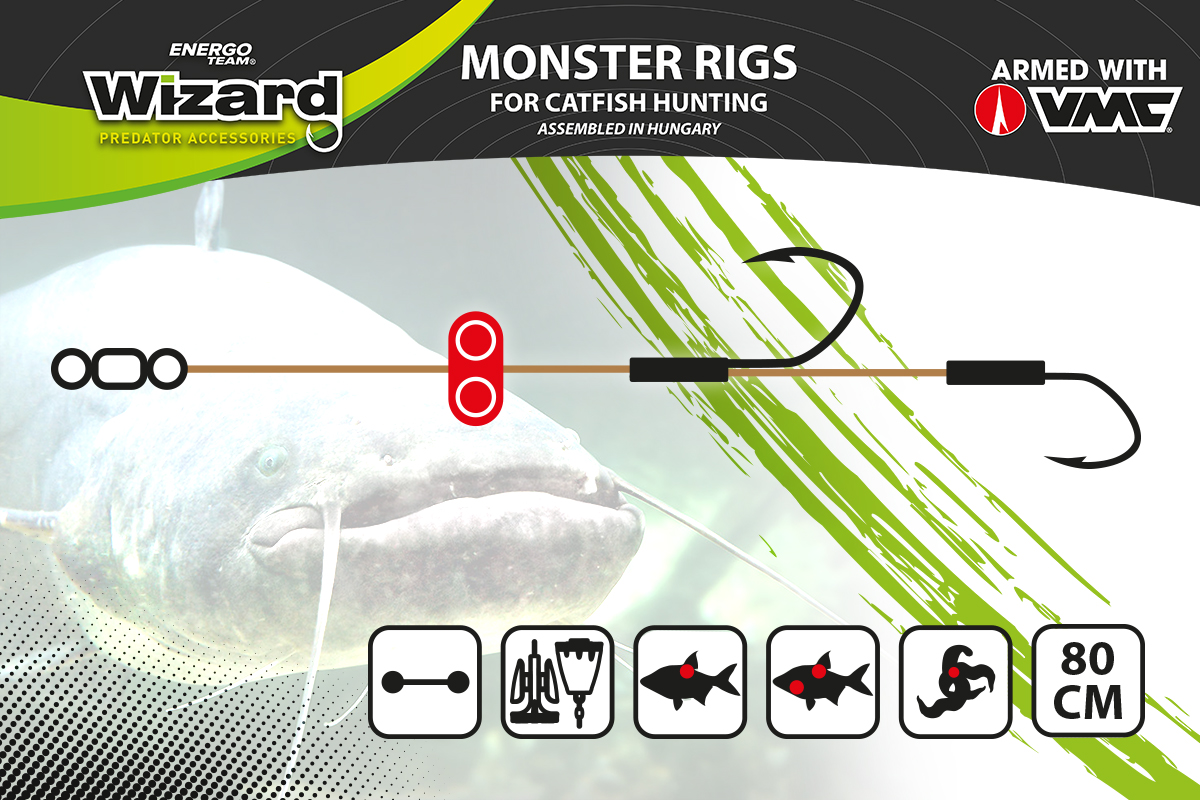 APAREJO WIZARD MONSTER SURFACE LIVEBAIT DOUBLE BRAIDED RIG FOR CATFISHING - Imagen 4