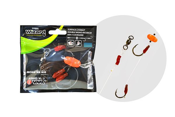 APAREJO WIZARD MONSTER SURFACE LIVEBAIT DOUBLE MONO